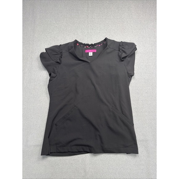 Betsey Johnson Tops - Betsey Johnson Women's Freesia Scrub Top Black Womens Small